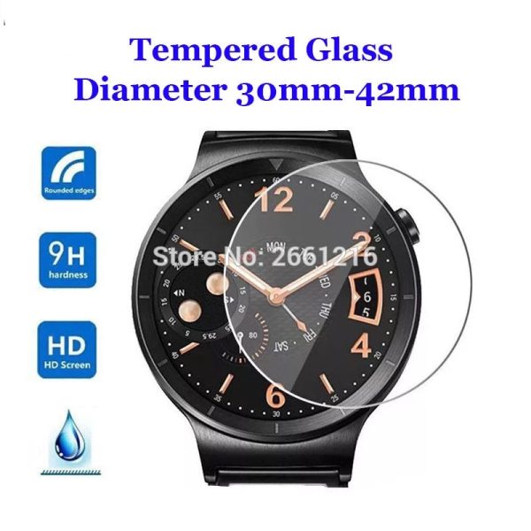 For Diameter 30mm - 42mm Smart Watch Tempered Glass 9H 2.5D Premium Screen Protector Film 23 31 32 33 34 35 36 37 38 39 40 41 mm Cheap