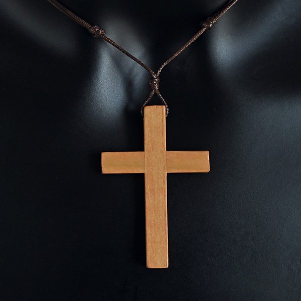 MX001 Catholic Cross necklace Jesus Christ pendant Choker Retro Jewelry style Natural wood necklace Wholesale Amulet on Sale