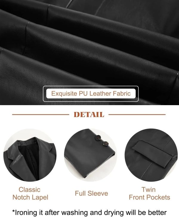 Long Sleeve Faux Leather Blazer Online Sale