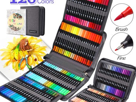 ZSCM 8 12 24 36 160 120 Colors Dual Brush Markers Pens  Colored Pencil Watercolor Art Markers Fineliner Calligraphy Pens on Sale