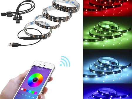 10sets lot Led Flexible String Light One For Four TV Background Strip Lights ,Bluetooth USB APP Mobile Phone Controller Fashion