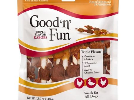 Good  N  Fun Triple Flavor Kabobs Chicken Duck Liver 12oz. For Discount