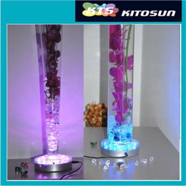 (3pieces  lot) Wedding Table Centerpiece Lighting Remote Controlled RGB Colors Changing with Adapter 6INCH LED Light Base For Discount