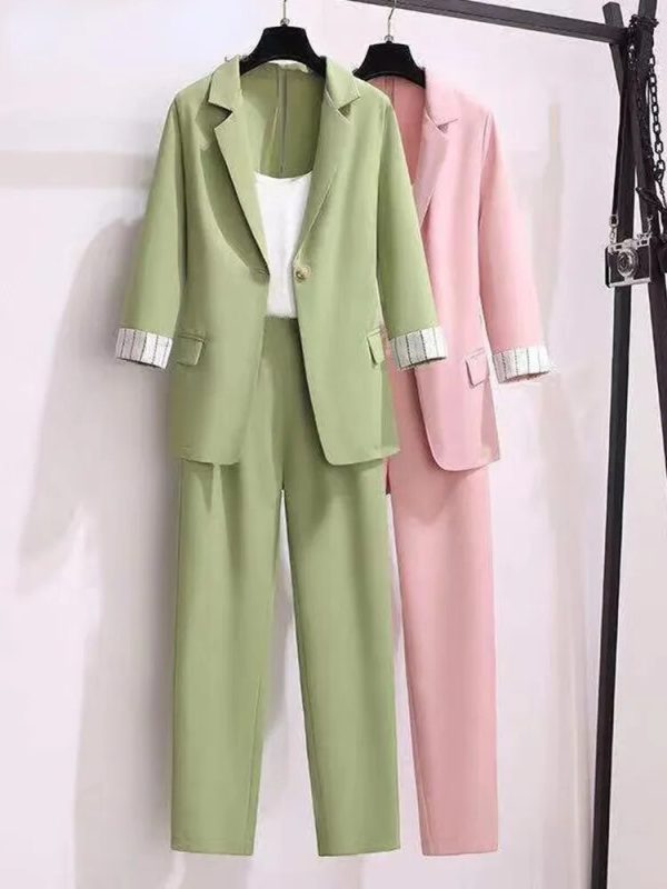 ]acket three piece jacket pants set Fashion