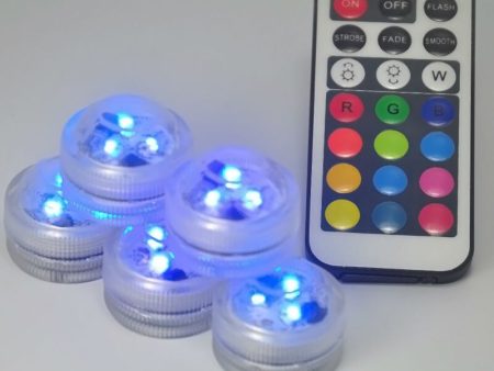 100pcs Lot 3CM 3LEDs Submersible LED Light Candle Tea Light with Remote Controller, Multicolors, White , Warm White Wedding Deco on Sale