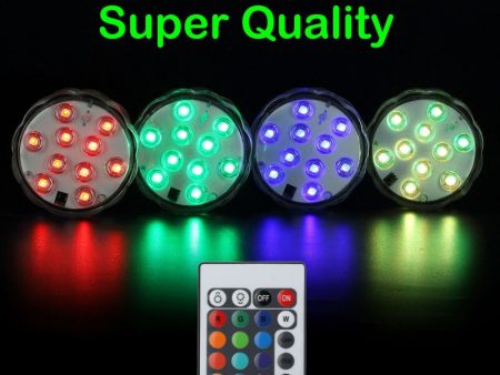 100Pcs *  Waterproof RGB multicolor changing LED lamp with remote, wireless submersible LED lights for wedding party decoration For Cheap