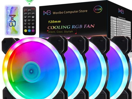 Wovibo 120mm Fan RGB Case Fans Argb Mute Cooler Pc Computer 6PIN Cooling 12cm Ventilador Motherboard Synchronize Aura Sync Fashion