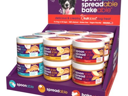 Fruitables Spreadables Creamy Dog Treat Counter Display 1ea 18 ct Supply