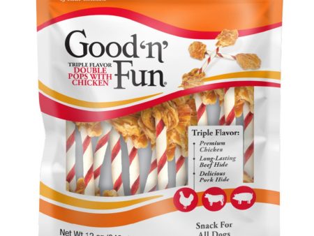 Good  N  Fun Double Pops Triple Flavor Chicken Beef Pork 12oz. Cheap