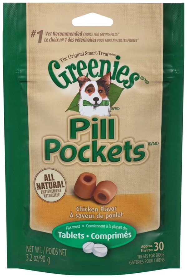 Greenies Pill Pockets for Tablets Chicken 1ea 30 ct, 3.2 oz For Sale