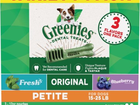 Greenies 3-Flavor Variety Pack Dog Dental Treat Petite 1ea 36 oz, 60 ct Online now