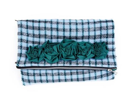 Recycled Metallic Plaid Clutch Fashion