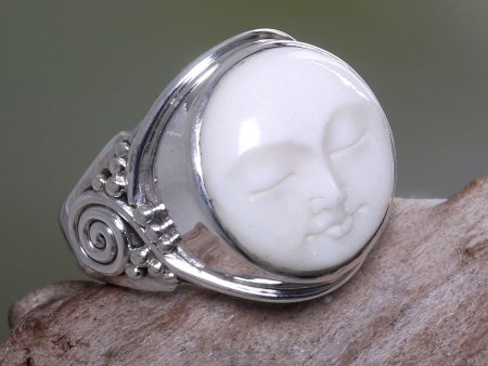 Face of the Moon Sterling Silver Cocktail Ring on Sale