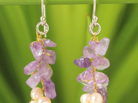 Amethyst & Freshwater Pearl Earrings For Cheap