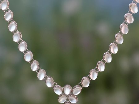 Silver Moonstone Choker Necklace Online now