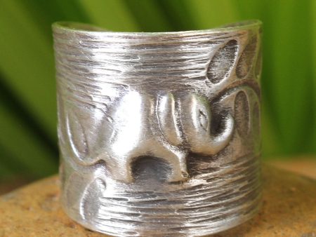 Silver Thai Forest Elephant Wrap Ring For Discount