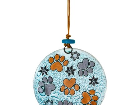 Painted Paws Recycled Glass Ornament Online