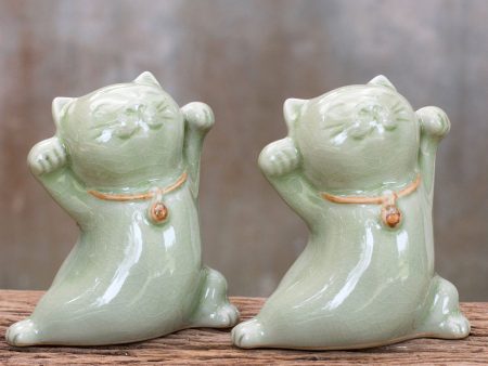 Good Luck Ceramic Maneki Neko Statuettes For Cheap