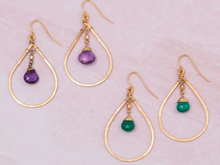 Gemstone Hoop Gold-Filled Earrings Online Sale