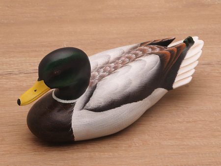 Hand Carved Male Mallard Statuette For Sale