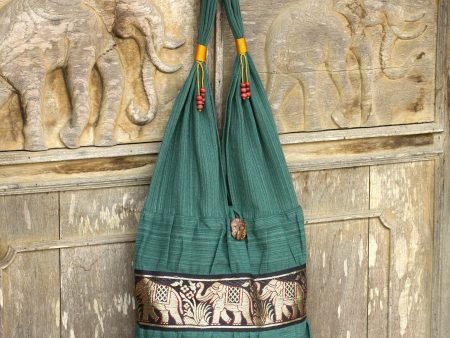 Emerald Thai Elephant Cotton Shoulder Bag Supply