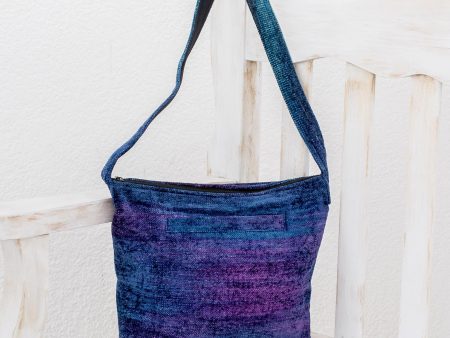 Blue Bamboo Chenille Shoulder Bag Online Hot Sale