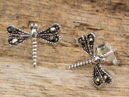 Petite Dragonflies Sterling Silver Earrings For Discount