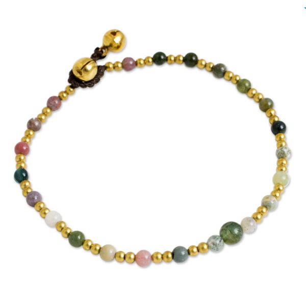 Agate Multicolor & Bells Anklet Sale