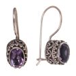 Amethyst & Sterling Silver Drop Earrings For Cheap