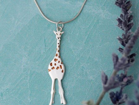 Gentle Giraffe Mixed Metal Necklace For Cheap