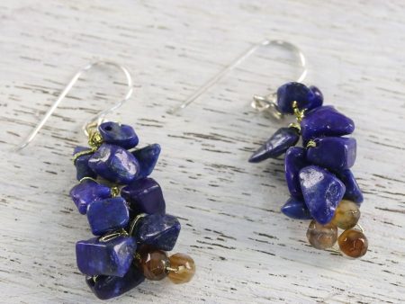 Sterling Silver Agate Beaded Earrings on Sale