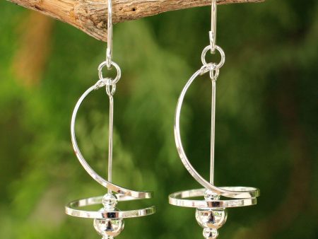 Spiral Dangle Sterling Silver Earrings For Discount