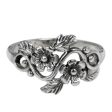 Sterling Silver Flower and Leaf Band Ring Online now