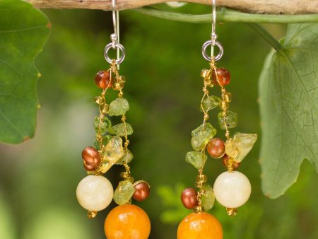 Silver Pearl & Multi-gem Earrings Online Sale